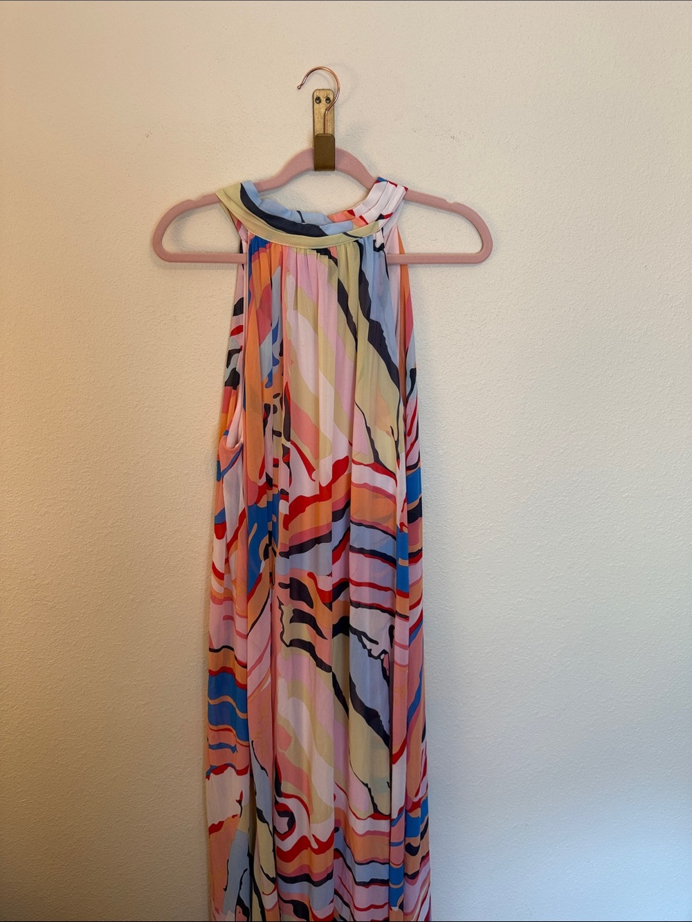Multi-Color Halter Maxi Dress